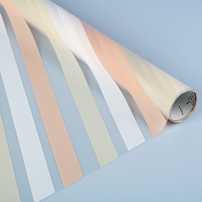 Плёнка для цветов "Атласная", бело-бежевая, 0,5 х 9 м