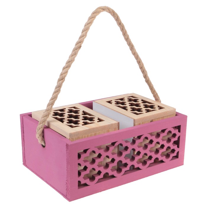 Набор кашпо "Волны" 3 в 1, из массива СОСНЫ, ручка- шнур, 3 цвета