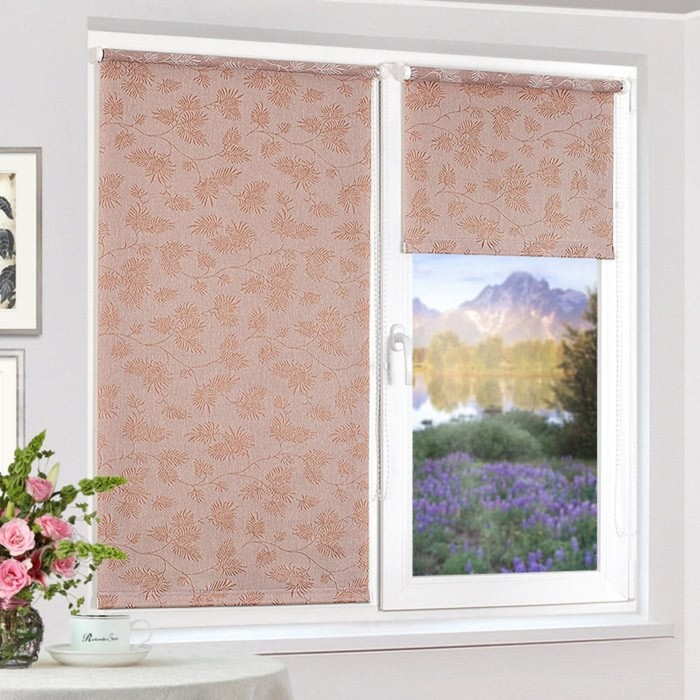 Рулонная штора "Сантайм-жаккард Престиж Какао", ш. 81 см, в. 170