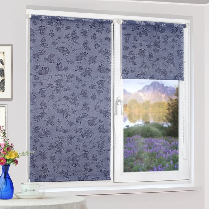 Рулонная штора "Сантайм-жаккард Престиж Сизый", ш. 62 см, в. 170