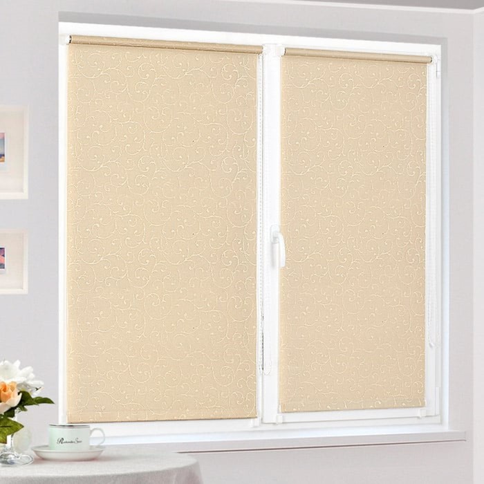 Рулонная штора "Сантайм-жаккард Прима Бежевый", ш. 81 см, в. 170