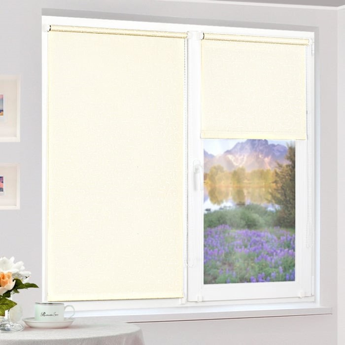 Рулонная штора "Сантайм-жаккард Прима Кремовый", ш. 57 см, в. 170