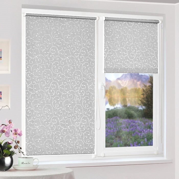 Рулонная штора "Сантайм-жаккард Прима Серый", ш. 81 см, в. 170