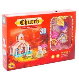 

Дом-конструктор 3D, с куклой малышкой, МИКС