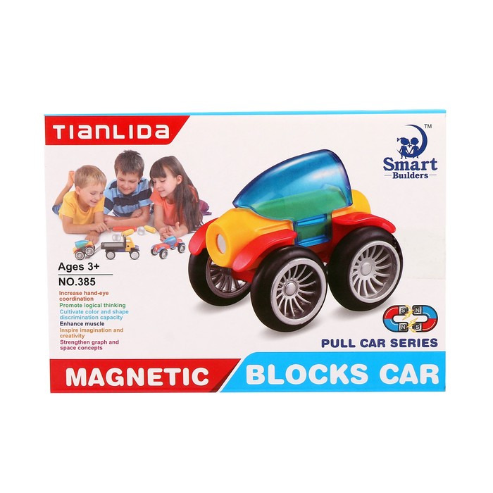 Конструктор магнитный «Машинка», 4 детали