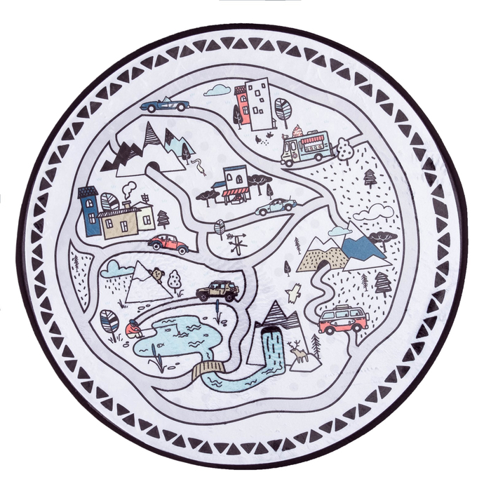 Ковер детский "Город" d = 93см, велюр, поролон 400г/м2