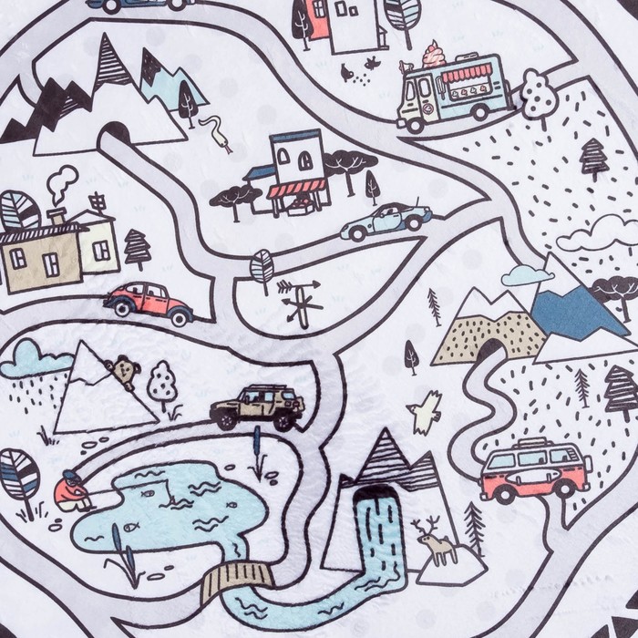 Ковер детский "Город" d = 93см, велюр, поролон 400г/м2