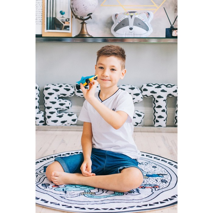 Ковер детский "Город" d = 93см, велюр, поролон 400г/м2