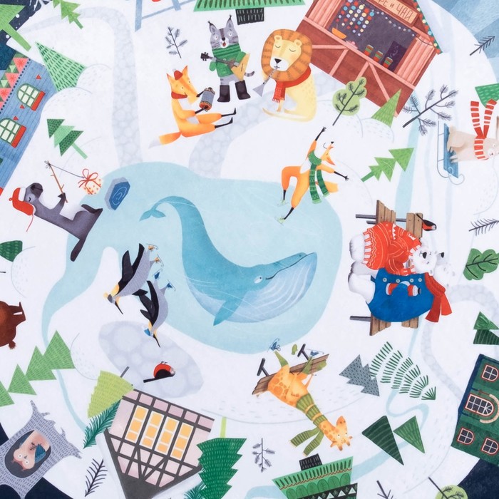 Ковер детский "Сказочная страна" d = 93см, велюр, поролон 400г/м2