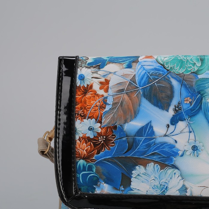 Клатч женский, 3 отдела на молнии, длинный ремень, цвет серый