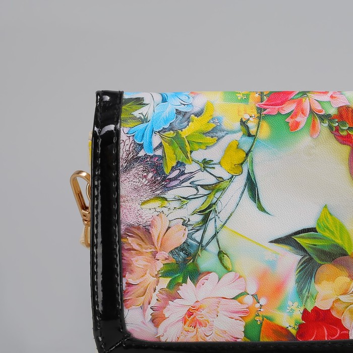 Клатч женский, 3 отдела на молнии, длинный ремень, цвет бежевый