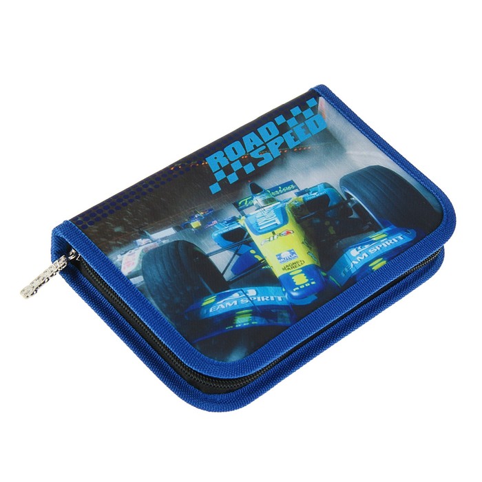 Пенал 1 секция 130 х 205 мм, откидная планка, ткань Smart для мальчика Road speed 531714