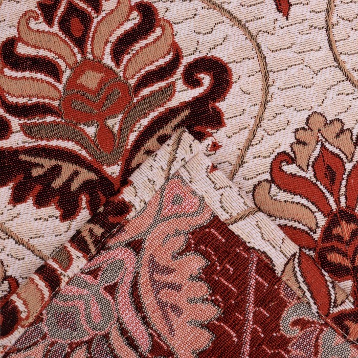 Накидка на кресло "Этель" Барокко бордовый 70х160 см,