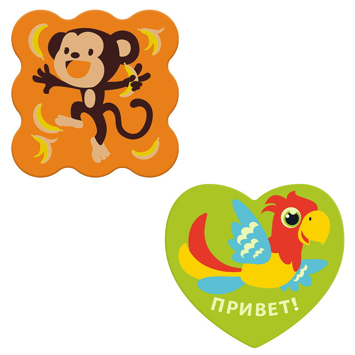 Мини-коврики для ванны «Весёлое купание», на присосках, набор 2 шт.