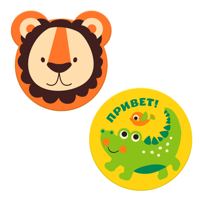 Мини-коврики для ванны «Африка», на присосках, набор 2 шт.