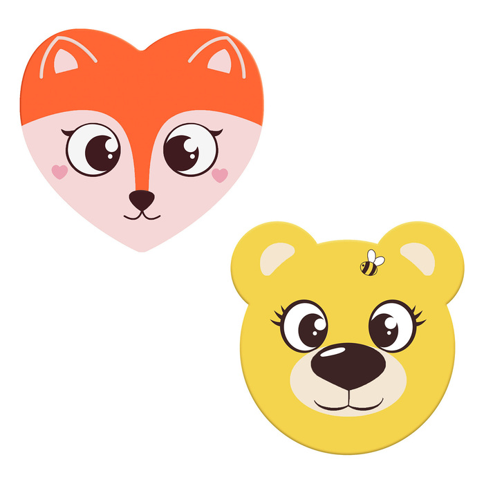 Мини-коврики для ванны «Лесные друзья», на присосках, набор 2 шт.