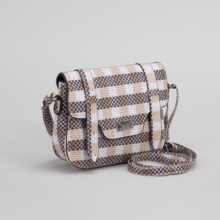 Сумка женская, отдел на молнии, длинный ремень, цвет бронзовый