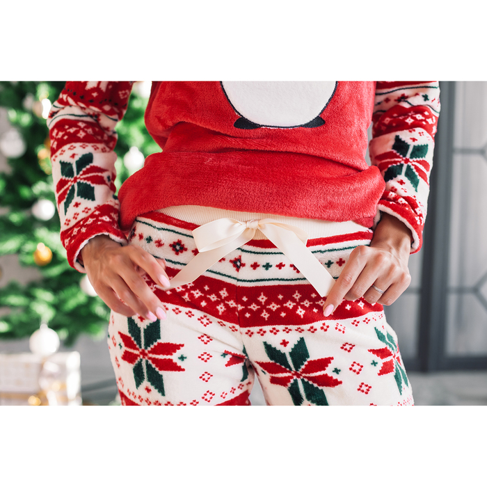 Брюки женские KAFTAN "Орнамент" бордовые, р-р 44-46, 100% п/э, велсофт