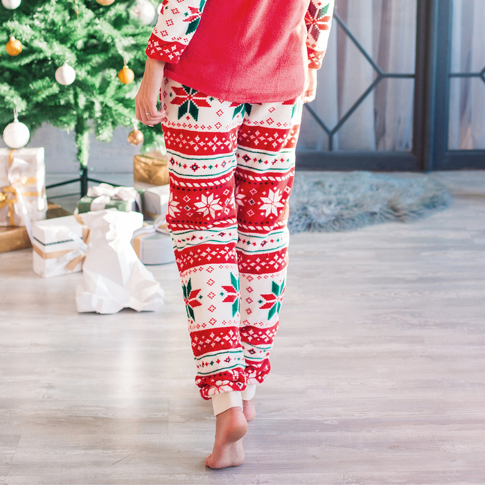 Брюки женские KAFTAN "Орнамент" бордовые, р-р 44-46, 100% п/э, велсофт