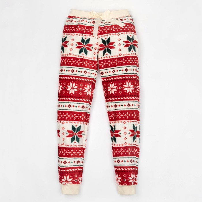 Брюки женские KAFTAN "Орнамент" бордовые, р-р 48-50, 100% п/э, велсофт