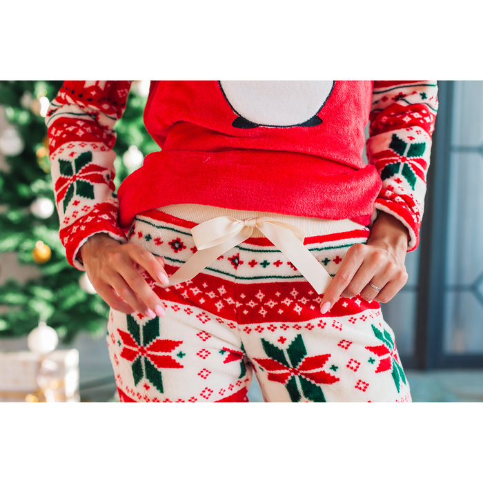 Брюки женские KAFTAN "Орнамент" бордовые, р-р 48-50, 100% п/э, велсофт