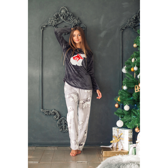 Джемпер женский KAFTAN "Bear" серый, р-р 48-50, 100% п/э, велсофт