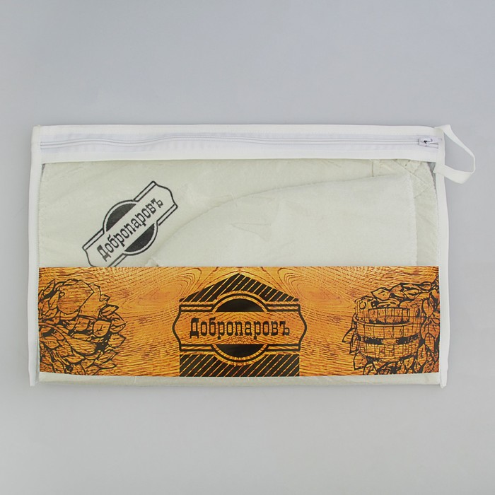 Шапка банная в косметичке "Без веника не входить" белая