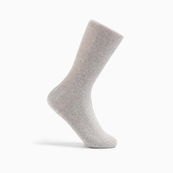 Носки мужские в сетку, цвет светло-серый, размер 27