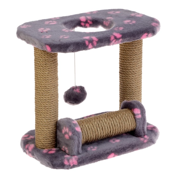 Когтеточка игровая для котят, джут 37 х 24 х 34 см, микс цветов
