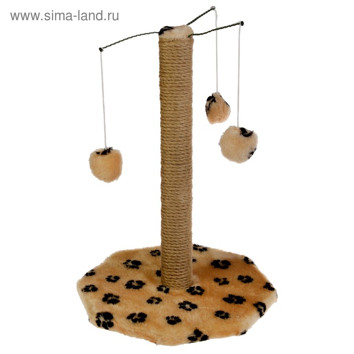 Когтеточка с тремя игрушками, 35 х 35 х 53 см, микс цветов
