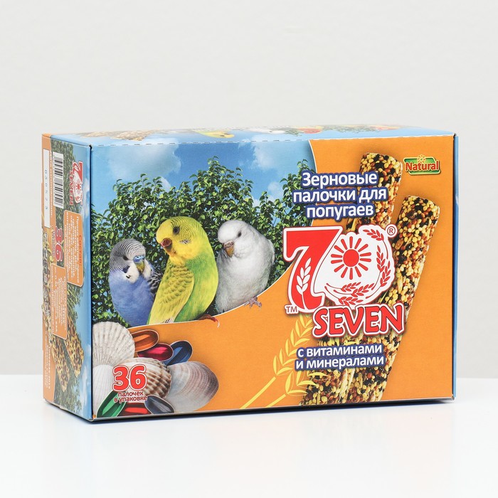 фото Набор палочки "seven seeds" для попугаев с витаминами и минералами, коробка 36 шт, 786 г