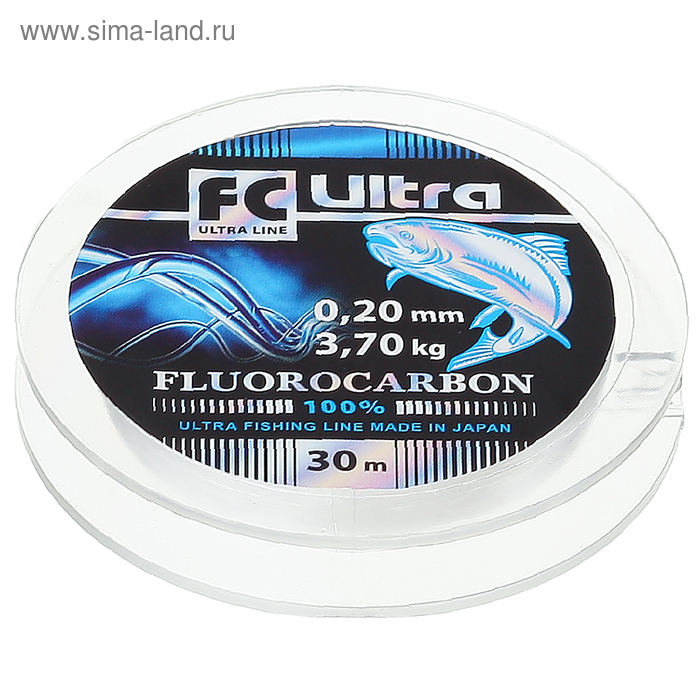 Леска Aqua FC Ultra Fluorocarbon, длина 30 м, d=0,20 мм
