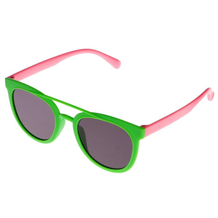 Очки солнцезащитные детские Авиаторы.Оправа и дужки двухцветные,микс,стекла темн 13.5х13.5 см