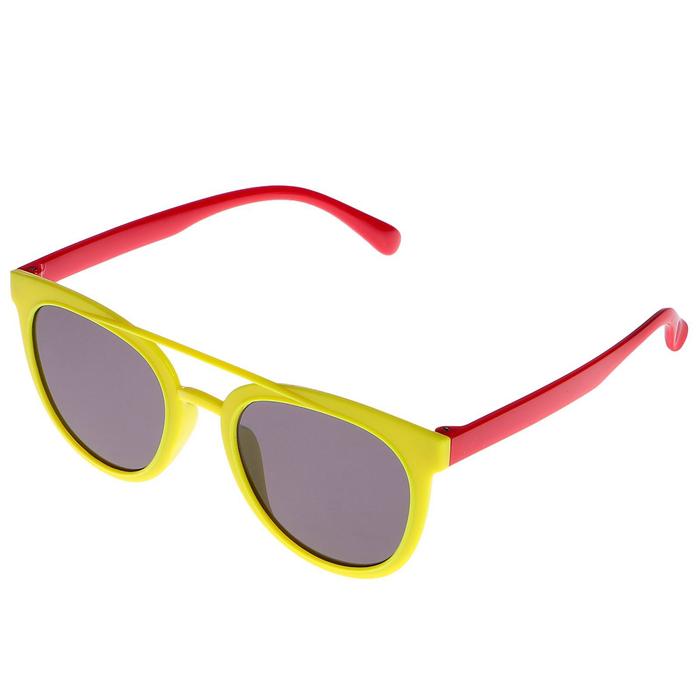 Очки солнцезащитные детские Авиаторы.Оправа и дужки двухцветные,микс,стекла темн 13.5х13.5 см