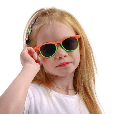 Очки солнцезащитные детские Clubmaster, оправа двухцветная, стёкла тёмные, МИКС, 13-5 см