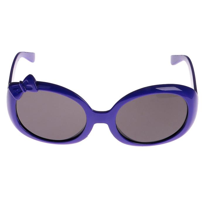 Очки солнцезащитные Овал. Оправа "Бантик" и линзы однотонные, выпуклые, микс, 13х12х4.5 см