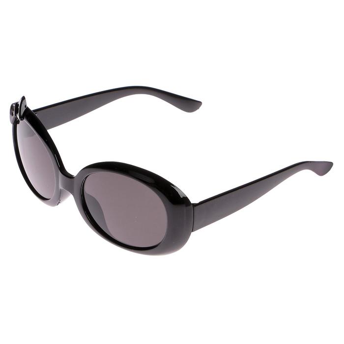 Очки солнцезащитные Овал. Оправа "Бантик" и линзы однотонные, выпуклые, микс, 13х12х4.5 см