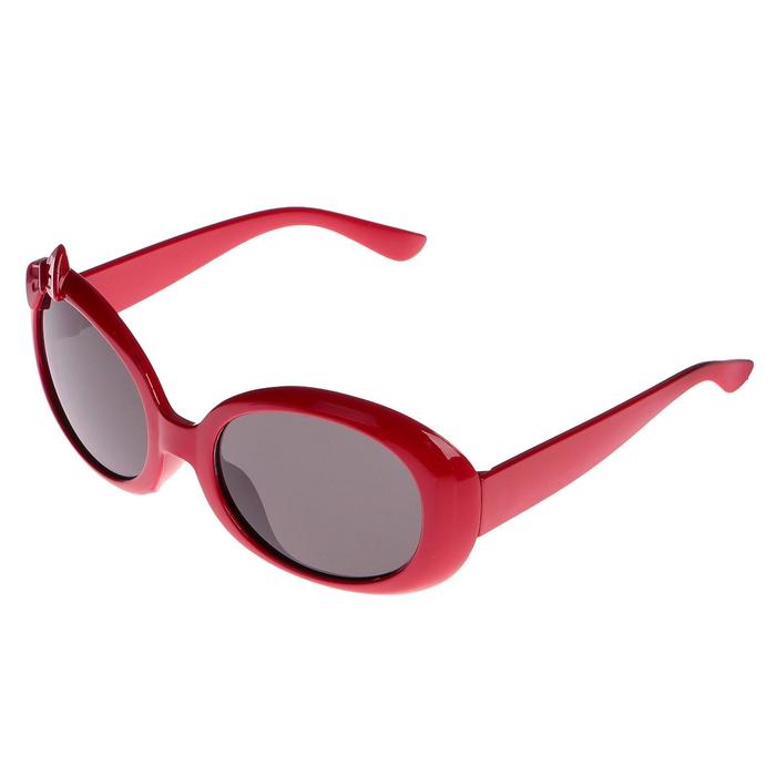 Очки солнцезащитные Овал. Оправа "Бантик" и линзы однотонные, выпуклые, микс, 13х12х4.5 см