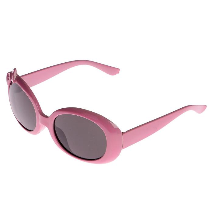 Очки солнцезащитные Овал. Оправа "Бантик" и линзы однотонные, выпуклые, микс, 13х12х4.5 см