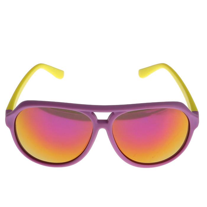 Очки солнцезащитные детские Оверсайз. Оправа двухцветная, микс, зеркаль. стекла 13х12.5х5 см
