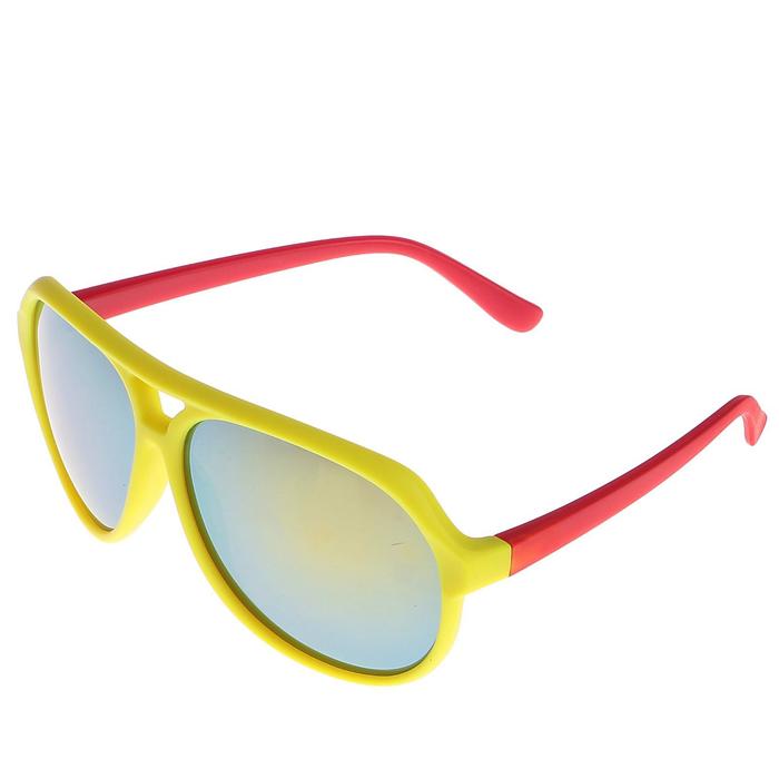 Очки солнцезащитные детские Оверсайз. Оправа двухцветная, микс, зеркаль. стекла 13х12.5х5 см