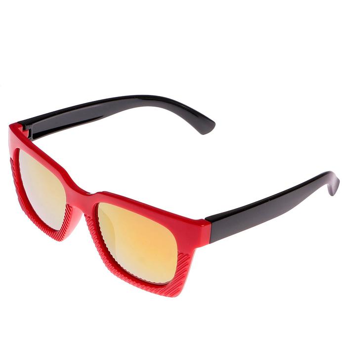 Очки солнцезащитные Square. Оправа рифлёная снизу, линзы маленькие, микс, 13х12.5х4.5 см