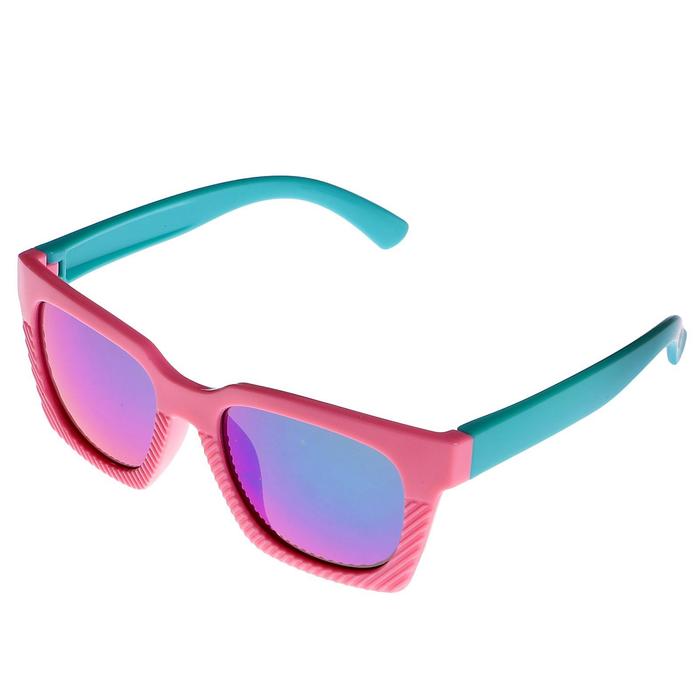 Очки солнцезащитные Square. Оправа рифлёная снизу, линзы маленькие, микс, 13х12.5х4.5 см