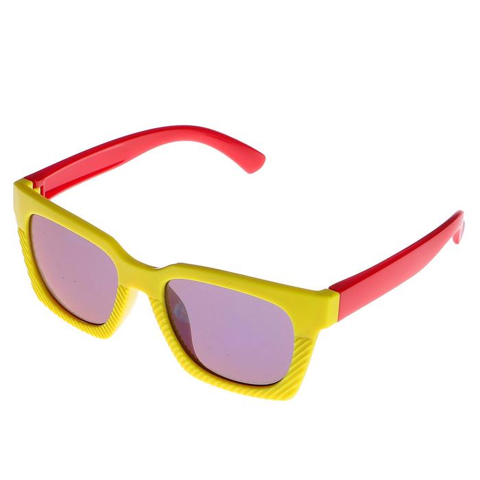 Очки солнцезащитные Square. Оправа рифлёная снизу, линзы маленькие, микс, 13х12.5х4.5 см