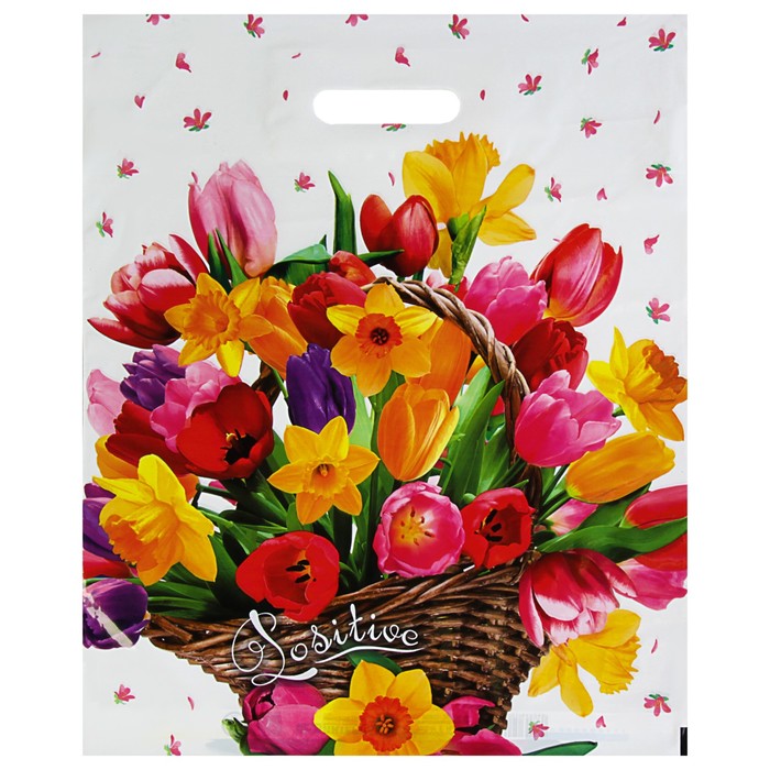 Пакет "Хорошее настроение", полиэтиленовый с вырубной ручкой 38 х 47 см, 60 мкм