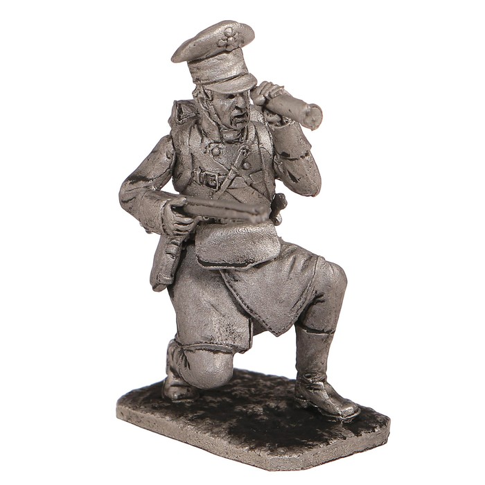 Оловянный солдатик "Лифляндский стрелок, 1812 г. на колене"