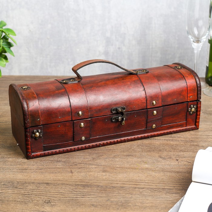 Шкатулка дерево под бутылку "Листочки" 11,5х34х11 см