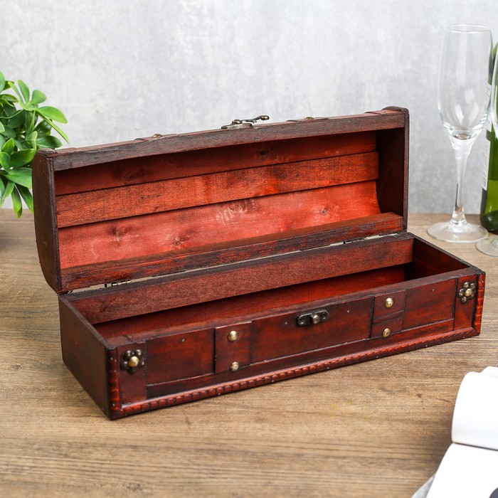 Шкатулка дерево под бутылку "Листочки" 11,5х34х11 см