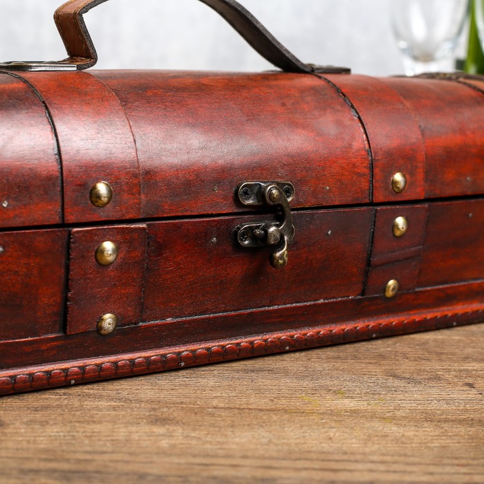 Шкатулка дерево под бутылку "Листочки" 11,5х34х11 см