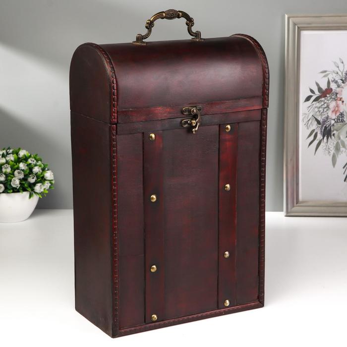 Шкатулка дерево под 2 бутылки "Средневековье" 36х22х12,5 см